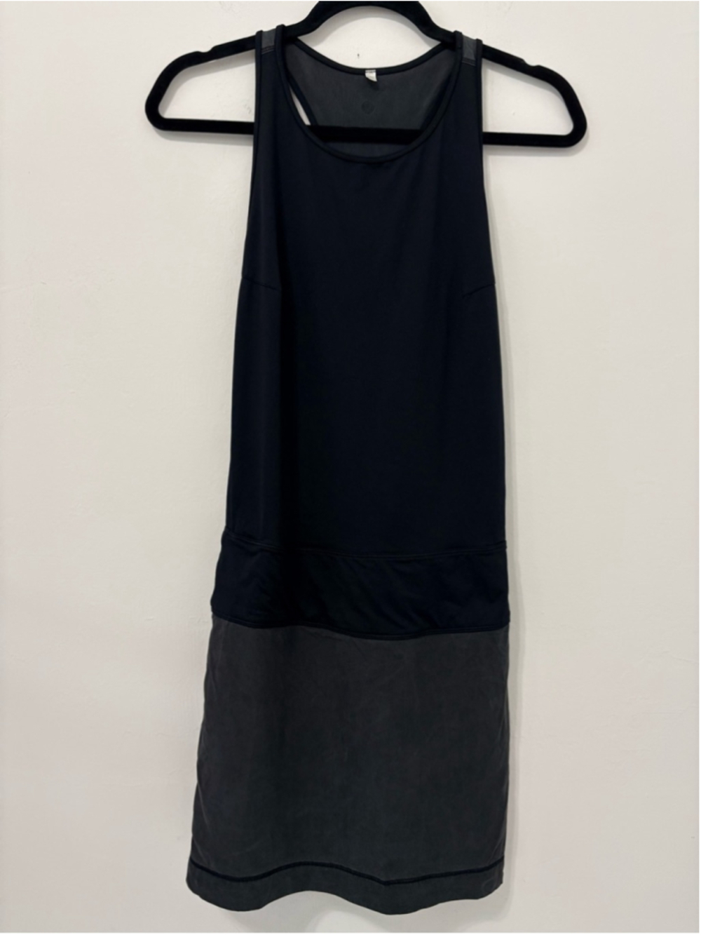 Lululemon Blissed Out Tank Dress Sz 2 Black Gray EUC - Picture 3 of 11